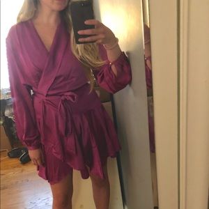 Satin Wrap Dress